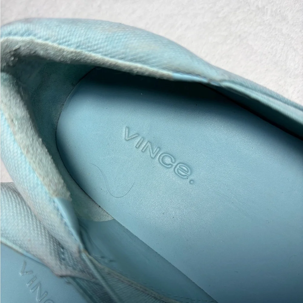 Vince Light Blue Slip-On sneakers Featurlng a thick‎ white rubber, textile upper